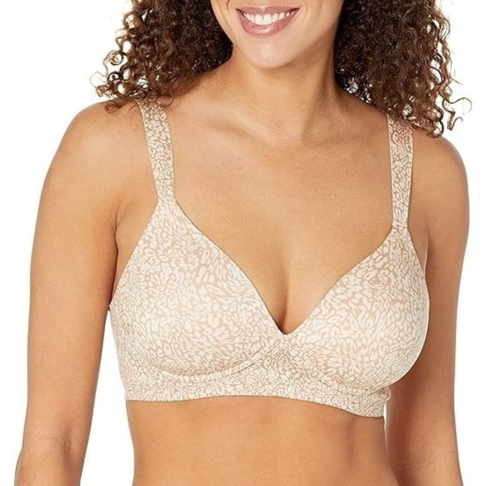Bali Women's Comfort Revolution Soft‎ Touch Wireless Support Bra - 3XL - Animal